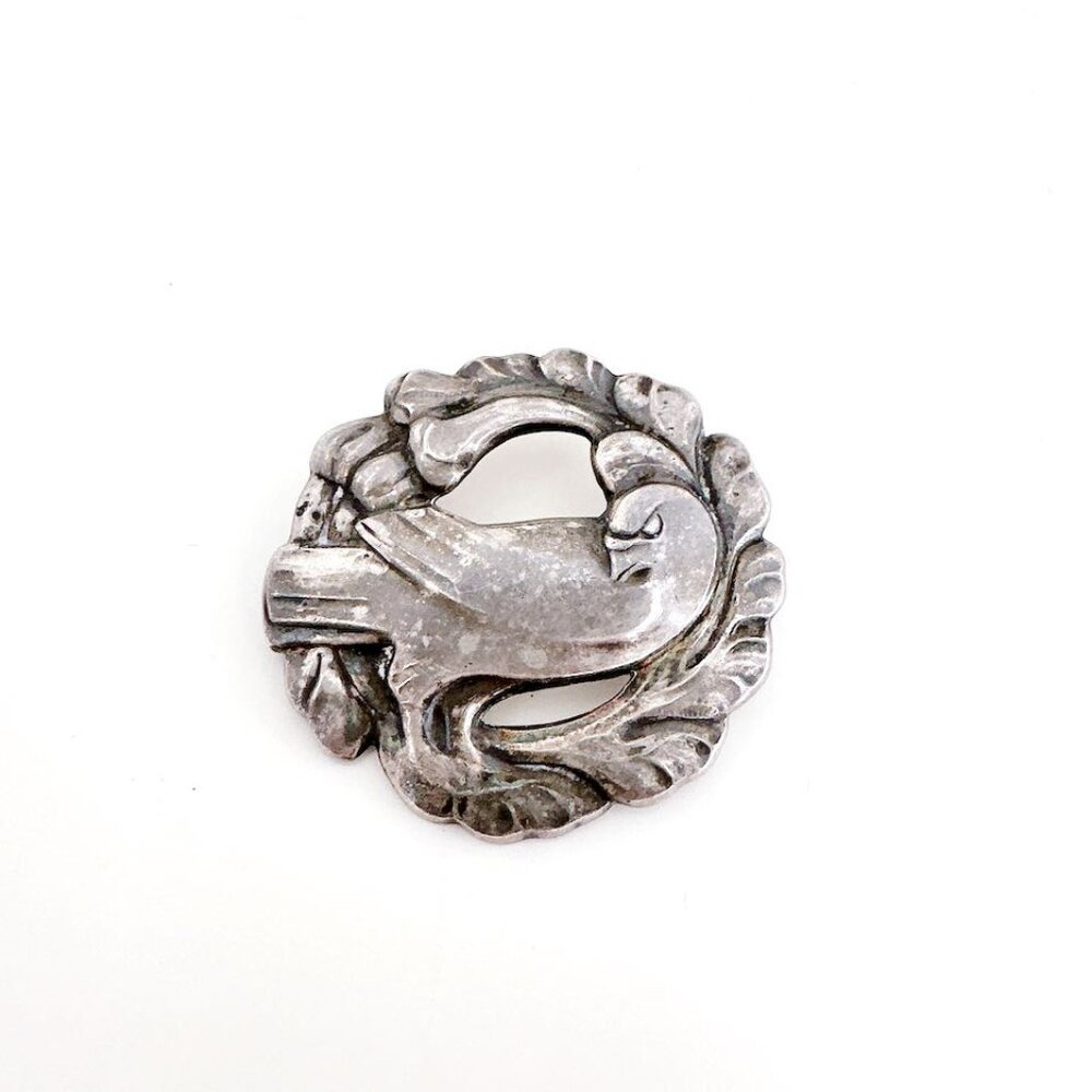 Antique Georg Jensen Inc Sterling Silver Dove Brooch Denmark 165